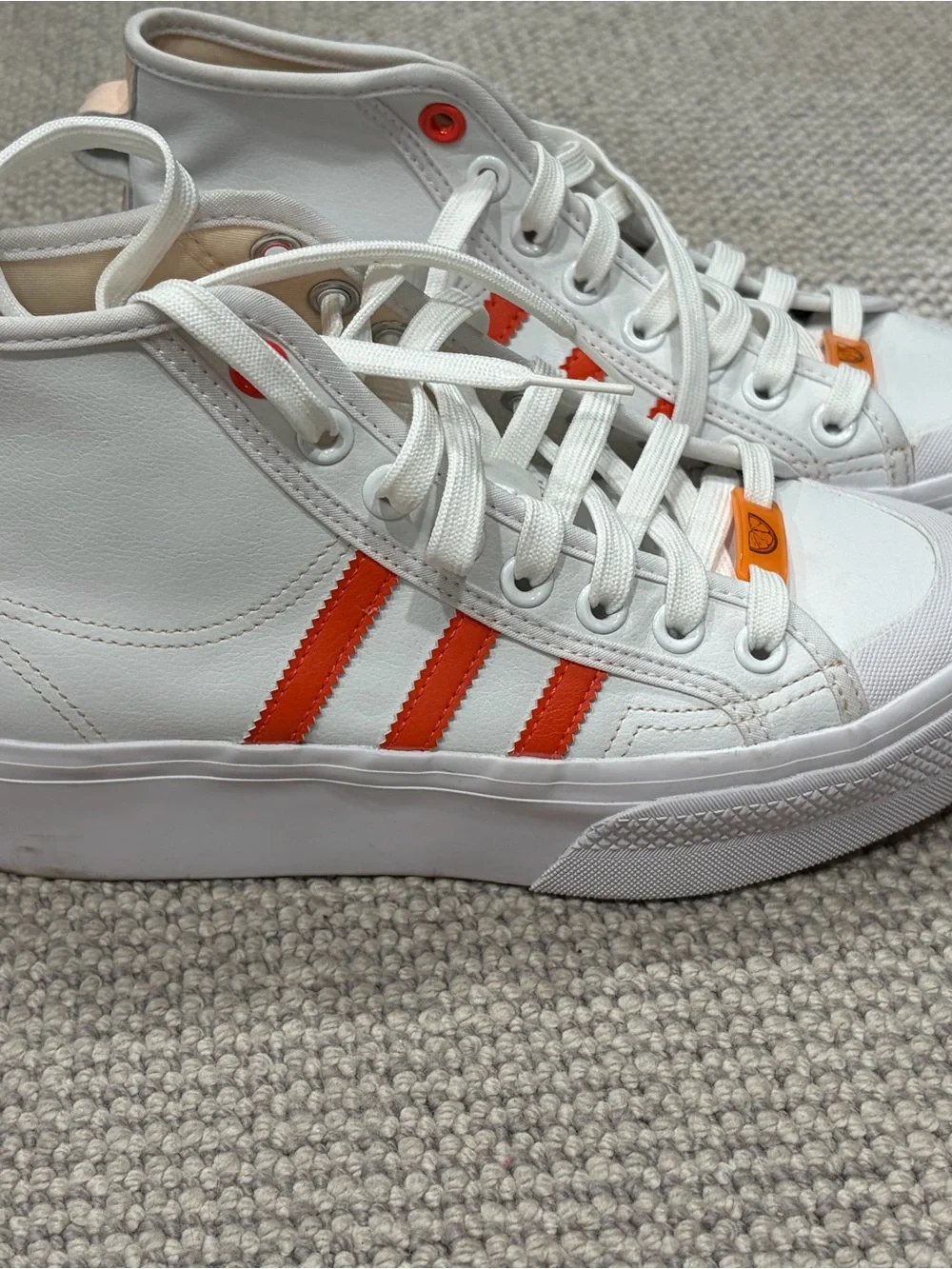 adidas Nizza Platform Mid Women's Sneakers - White/Orange Accent